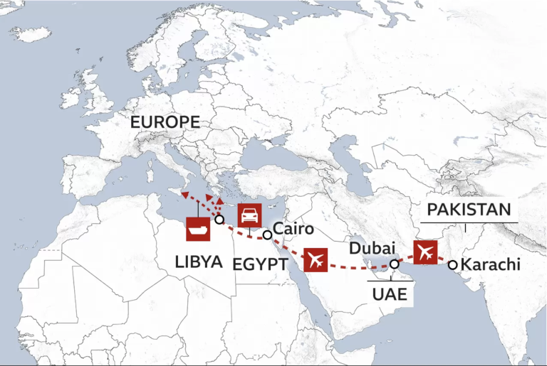 Pakistanis are travelling to Europe via the hazardous Libya route