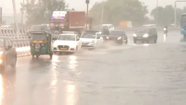 Heavy rains in Delhi's Najafgarh cause a house to collapse, killing four people.